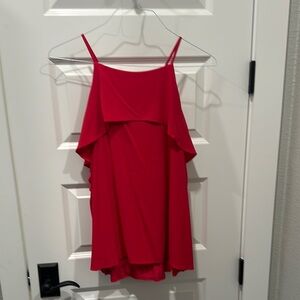 Ann Taylor Red Sleeveless Blouse